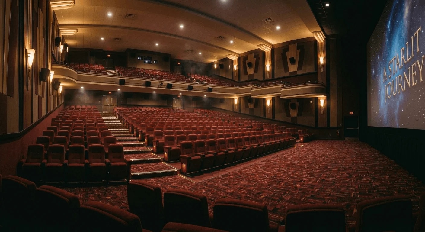 Modern auditorium with high-traffic carpet