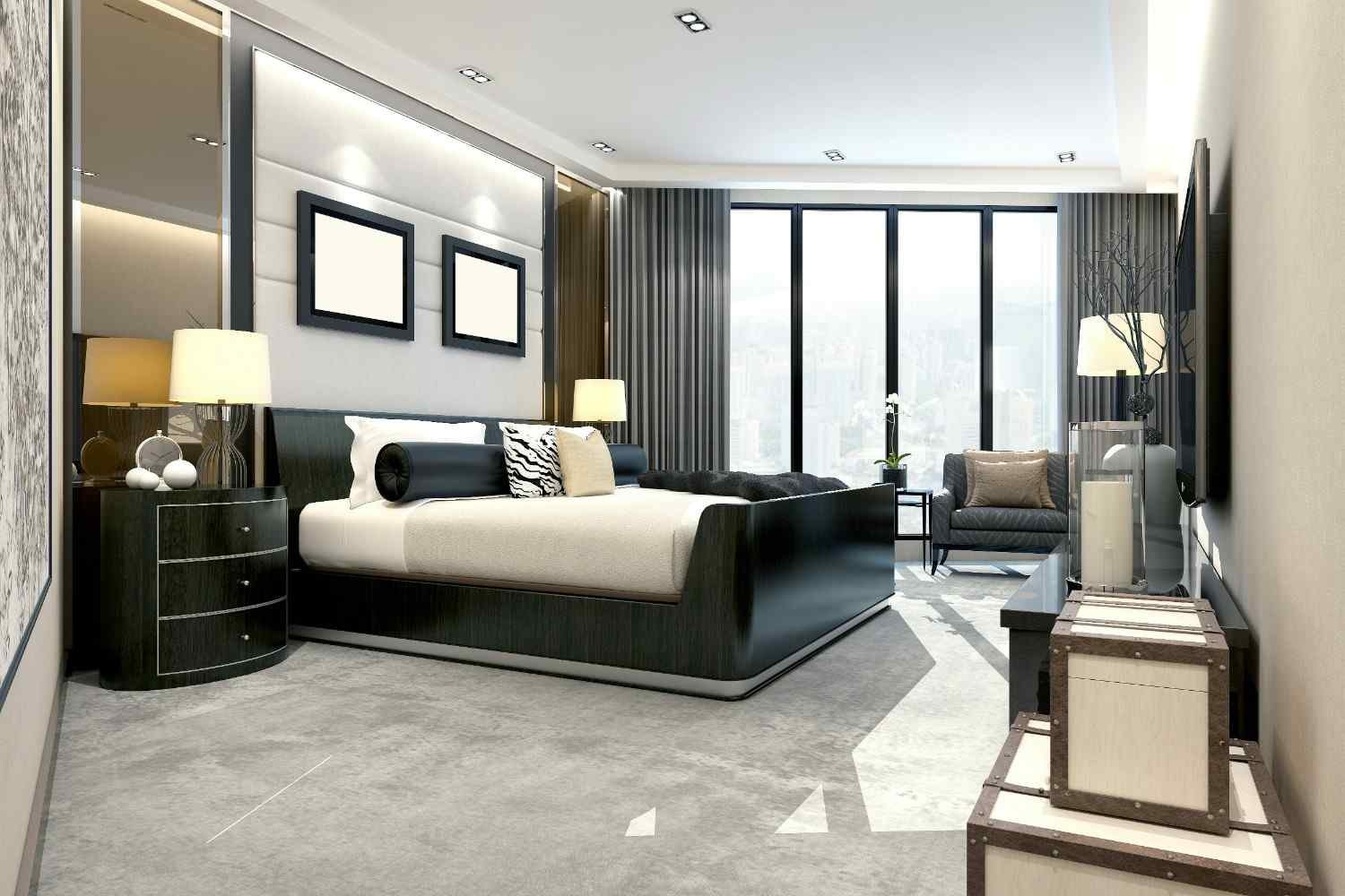 Custom carpet in a residential bedroom